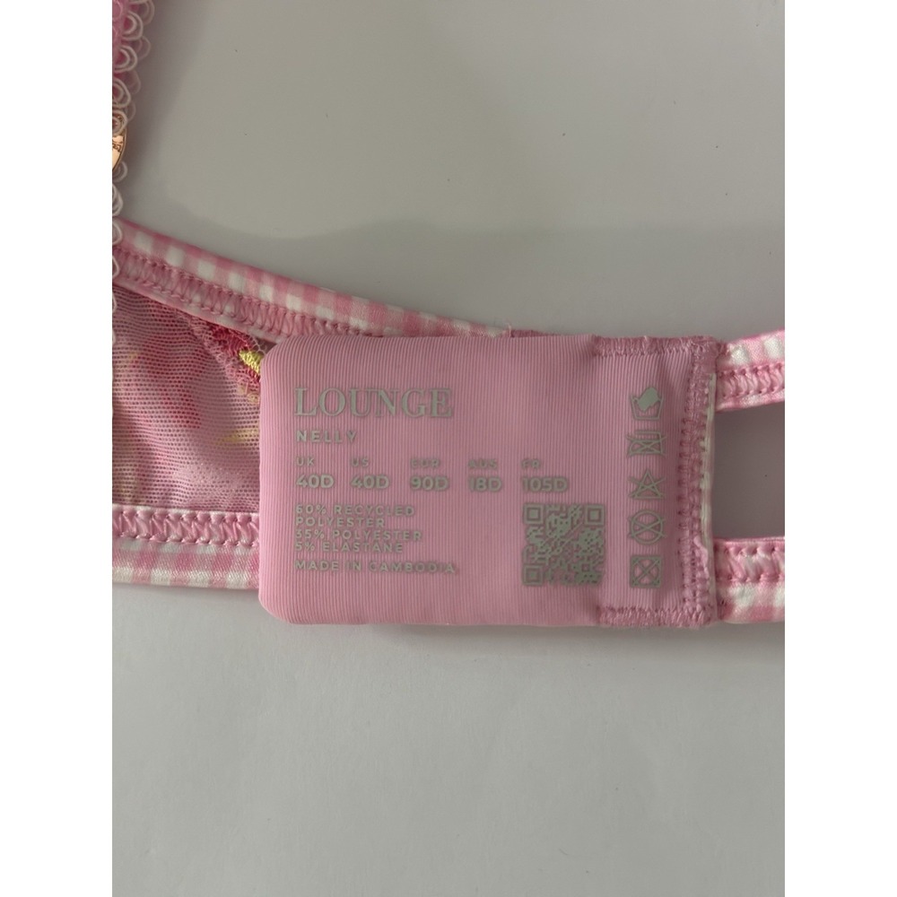Lounge Nelly Bra Pink Floral Embroidered Mesh Underwire 40D NWT - Picture 4 of 6